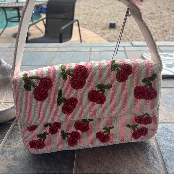 T.J.Maxx Handbags - 🍒🌸VIRAL T.J. Maxx Beaded Cherry Shoulder Bag🍒🌸 Handcrafted in India
